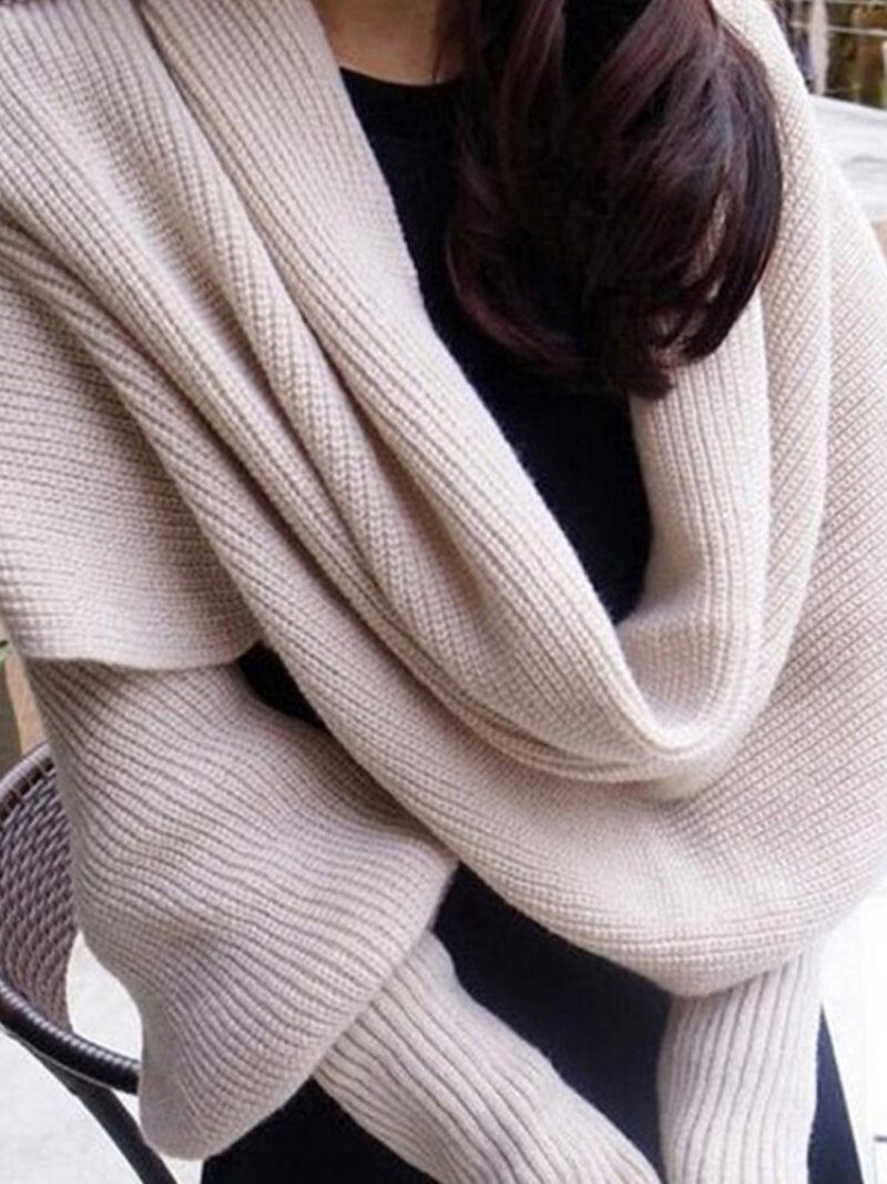Kobiety Unisex Winter Gruby Ciepły Szalik Z Dzianiny Z Rękawami Długie Miękkie Okłady Szaliki Nowość