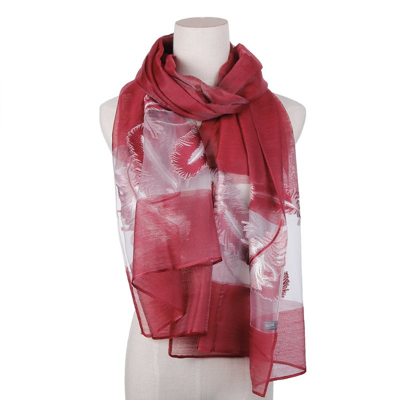 Kobiety Vogue Voile Oddychający Letni Cienki Szal Plażowy 180*70cm Oversize