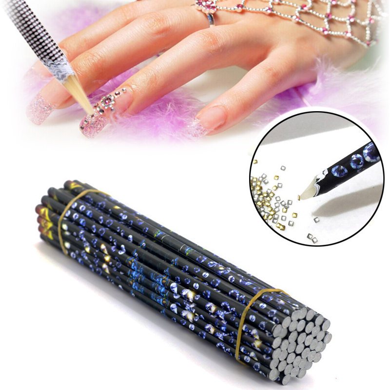 10 Sztuk Wosk Żywica Rhinestone Picker Ołówek Gem Jewel Bead Nail Art Craft Tool
