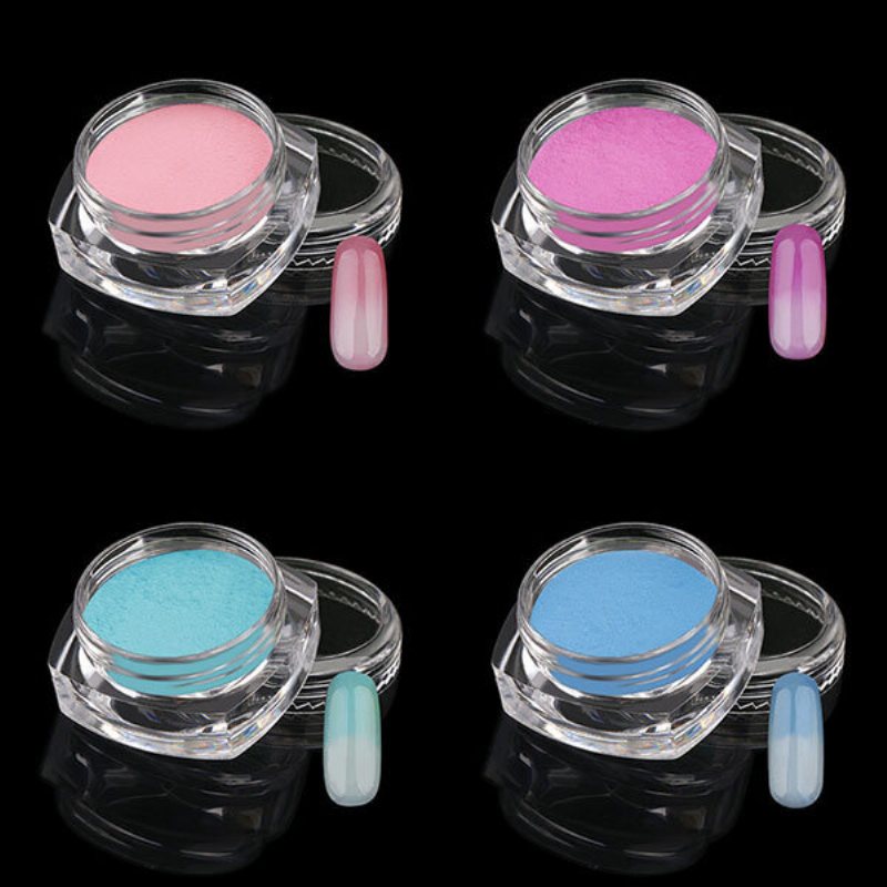 12 Kolorów Zmiana Temperatury Proszek Do Paznokci Glitter Gradient Pigment Manicure