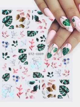 3d Nail Art Naklejki Wodoodporne Małe Świeże Kolorowe Symulacja Suszone Kwiaty Motyl Kalkomanie Do Paznokci