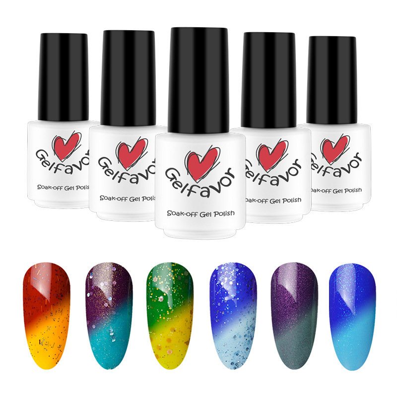 Gelfavor Błyszczący Zmiana Temperatury Żel Uv Polski Led Soak-off Lakier Nail Art 7 Ml
