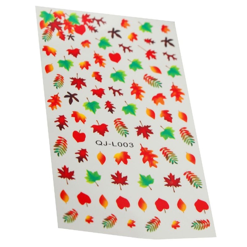 Liść Klonu Diy Nail Art Decoration Transfer Wody Manicure Porady Kalkomanie Naklejki