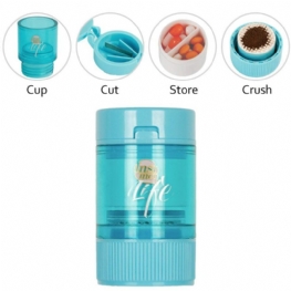 All In One Pill Crusher Grinder Splitter Do Tabletek Mały Przecinak Do Pigułek Młynek Do Leków Z Kubkiem Do Przechowywania Proszku