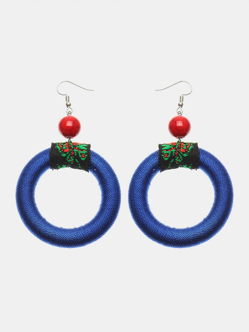 Damskie Kolczyki W Stylu Retro Big Circle Ceramiczne Do Uszu