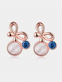Inalis® Bowknot Opal Kryształowe Kolczyki Dla Kobiet Prezent