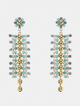 Jassy® Bohemian White Opal Pacific Cyrkonie Frędzle Kolczyki Prezent Dla Kobiet