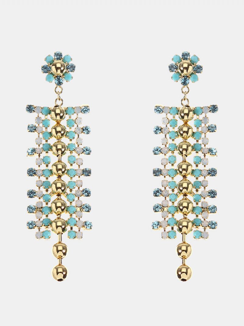 Jassy® Bohemian White Opal Pacific Cyrkonie Frędzle Kolczyki Prezent Dla Kobiet