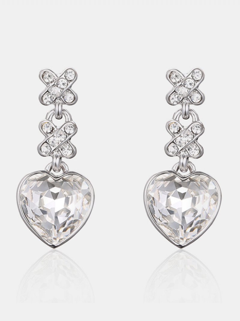 Kolczyki Sweet Heart Tassel Rhinestone Crustal
