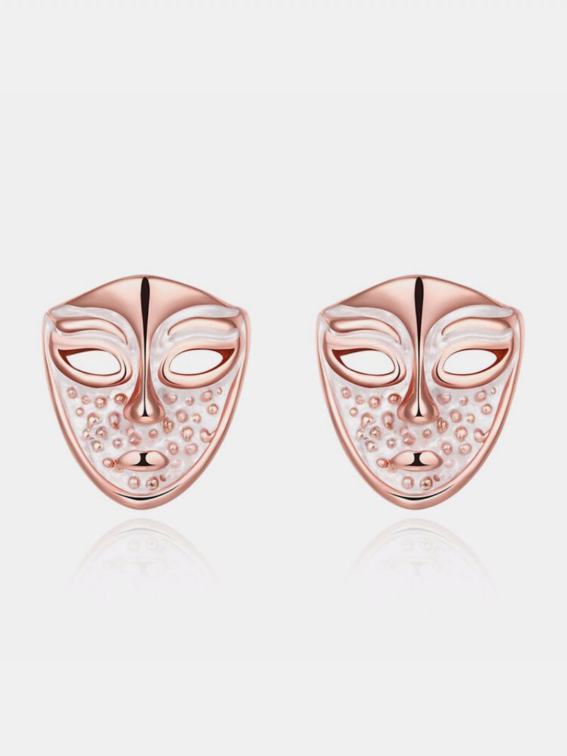Kolczyki Unisex Inalis® Simple Style Rose Gold Mask Oil Drop