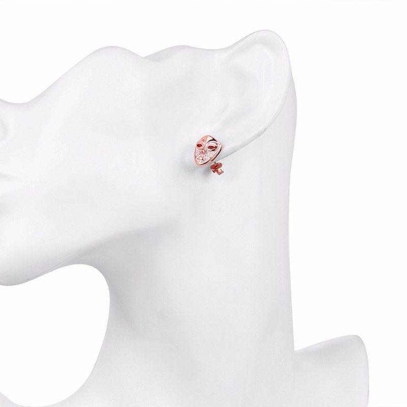 Kolczyki Unisex Inalis® Simple Style Rose Gold Mask Oil Drop