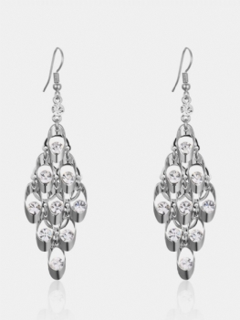 Luksusowe Kolczyki Damskie Rhinestone Diamond Tassel