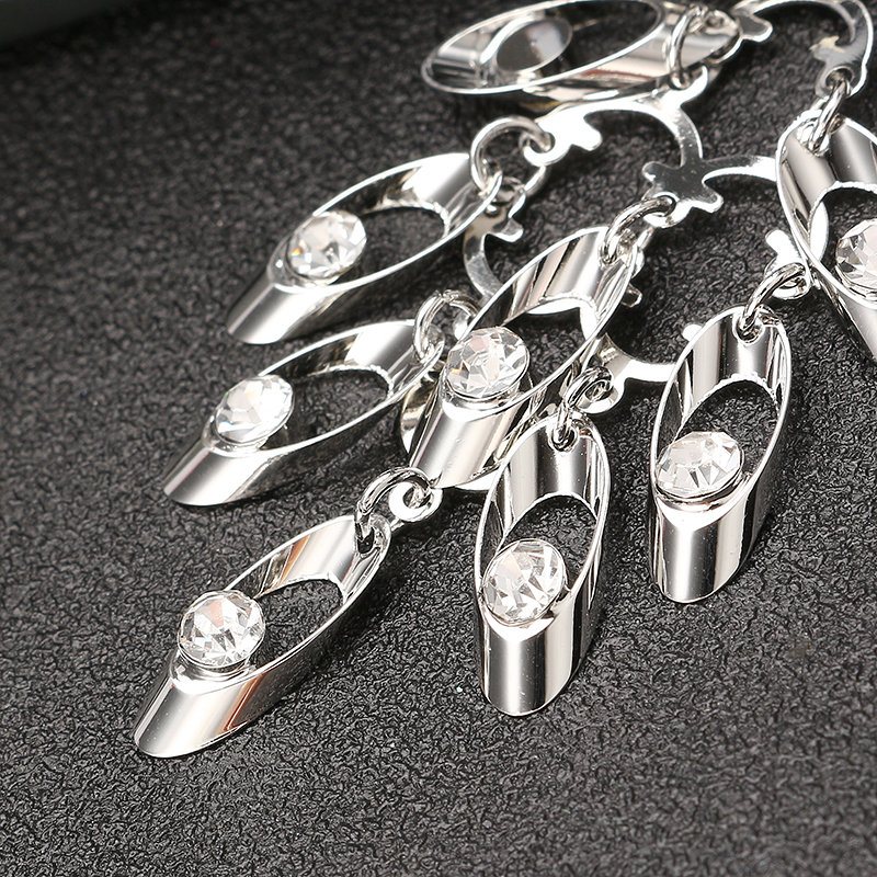 Luksusowe Kolczyki Damskie Rhinestone Diamond Tassel
