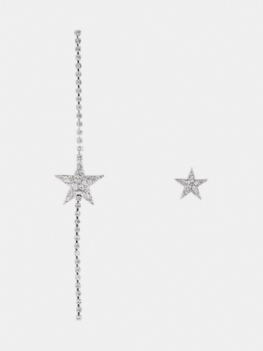 Nieregularne Eleganckie Kolczyki Star Rhinestone Tassel