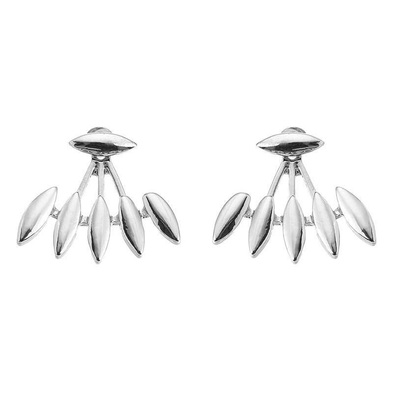 Trendy Liść Punk Złoto Srebro Ear Stud Spike Claw Kobiety Kolczyki
