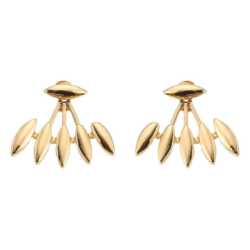 Trendy Liść Punk Złoto Srebro Ear Stud Spike Claw Kobiety Kolczyki