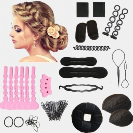 14 Sztuk Diy Akcesoria Do Stylizacji Włosów Zestaw Klocki Spinki Do Warkocz Twist Gąbka Modelowanie Hairdress Narzędzi