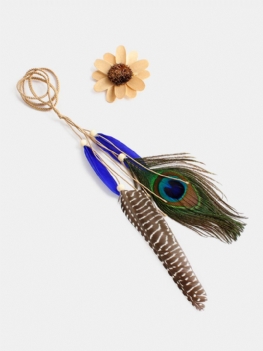 Czeskie Akcesoria Do Włosów Pawie Pióro Tassel Hairwear