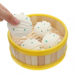 4 Szt. Chleb Hanamaki Squishy Miękka Zabawka Powolny Wzrost Kolekcja Prezent Z Pokrywą Do Gotowania Na Parze