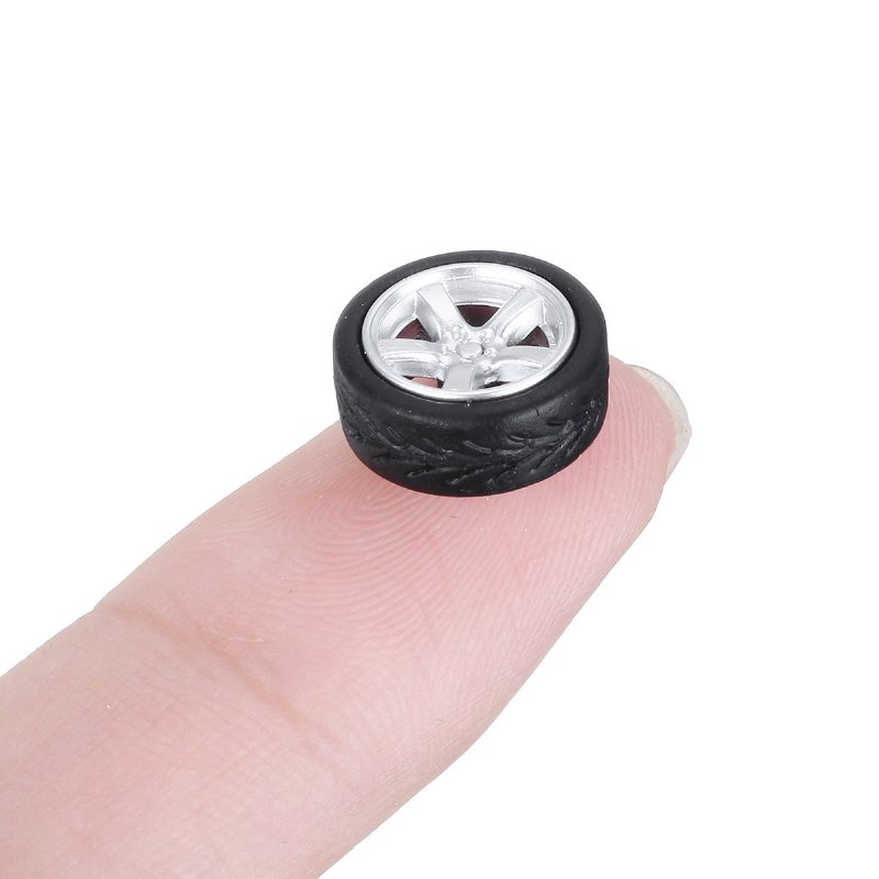 4 Sztuk Felgi Aluminiowe Zestaw Opon I Osie Model Samochodu Do Zmodyfikowanego Pojazdu 1/64