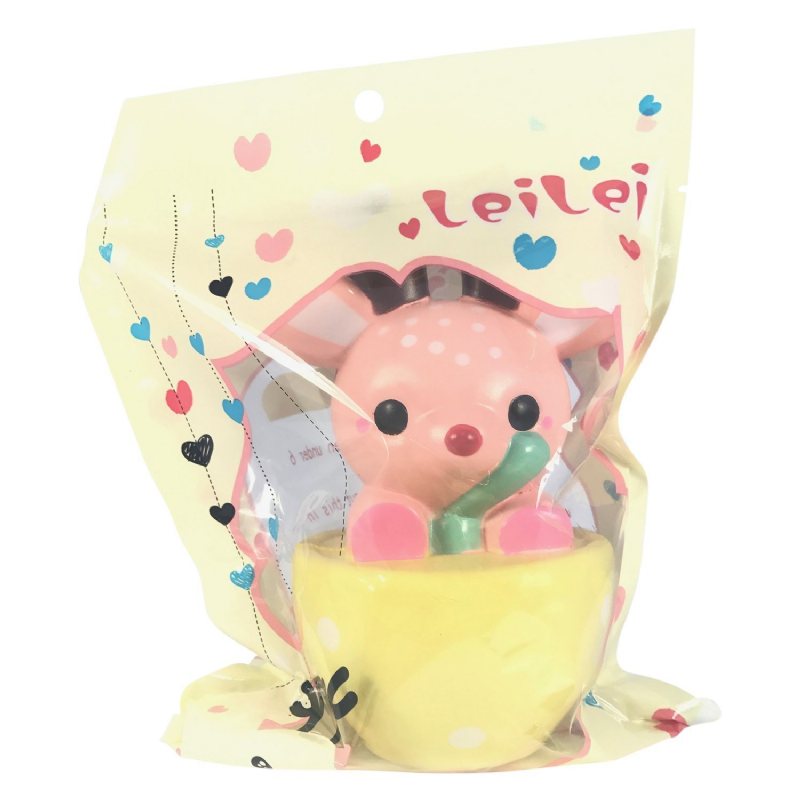 Leilei Squishy Jumbo Filiżanka Deer Elk 14cm Powolny Wzrost Oryginalne Opakowanie Prezent Kolekcja Decor Toy