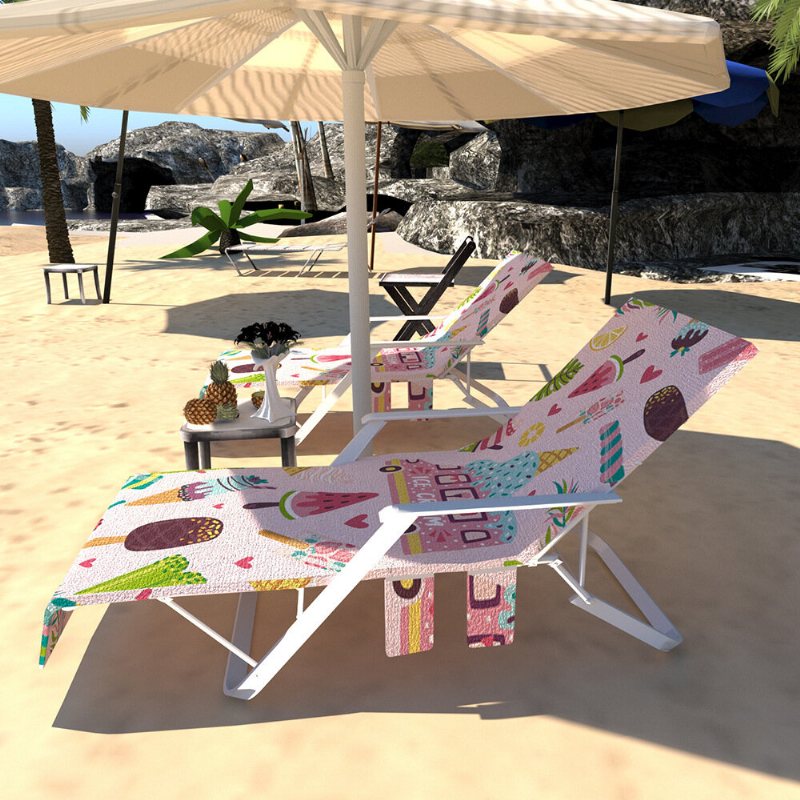 Pokrowiec Na Fotel Wypoczynkowy Mikrofibra Ręcznik Plażowy Basen Pokrycie Fotela Wypoczynkowego Z Kieszeniami Wakacje Opalanie Szybkoschnące Ręczniki Frotte