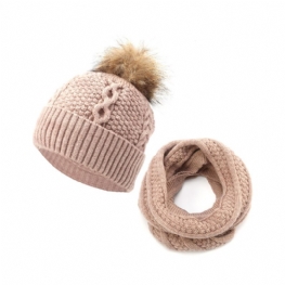 Gruby Szalik Damski Czapka Garnitur Ciepłe Miękkie Akrylowe Dzianiny Snood Face Neck Warmer Cravat Beanies