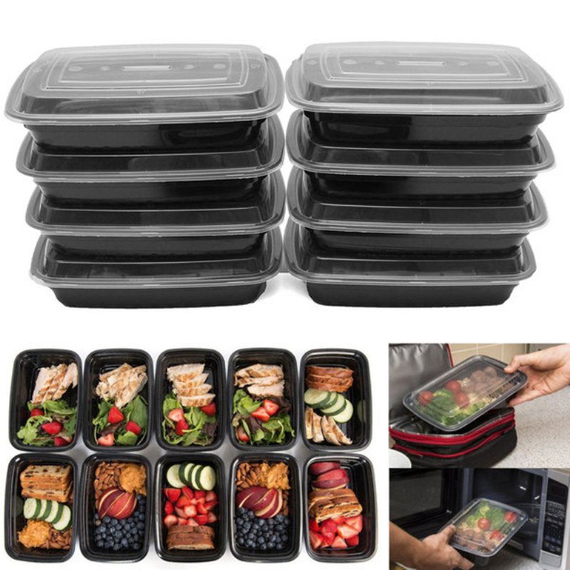 10 Sztuk 24 Uncje Pojemniki Na Żywność Do Przygotowywania Posiłków Z Pokrywkami Wielokrotnego Użytku Plastikowe Pudełko Na Lunch Bez Bpa