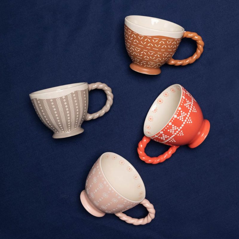 Ceramiczny Kubek Śniadanie Okrągły Duży Otwarcie Kubki Do Domu Herbata Mleko Szkliwiony Biały Porcelany