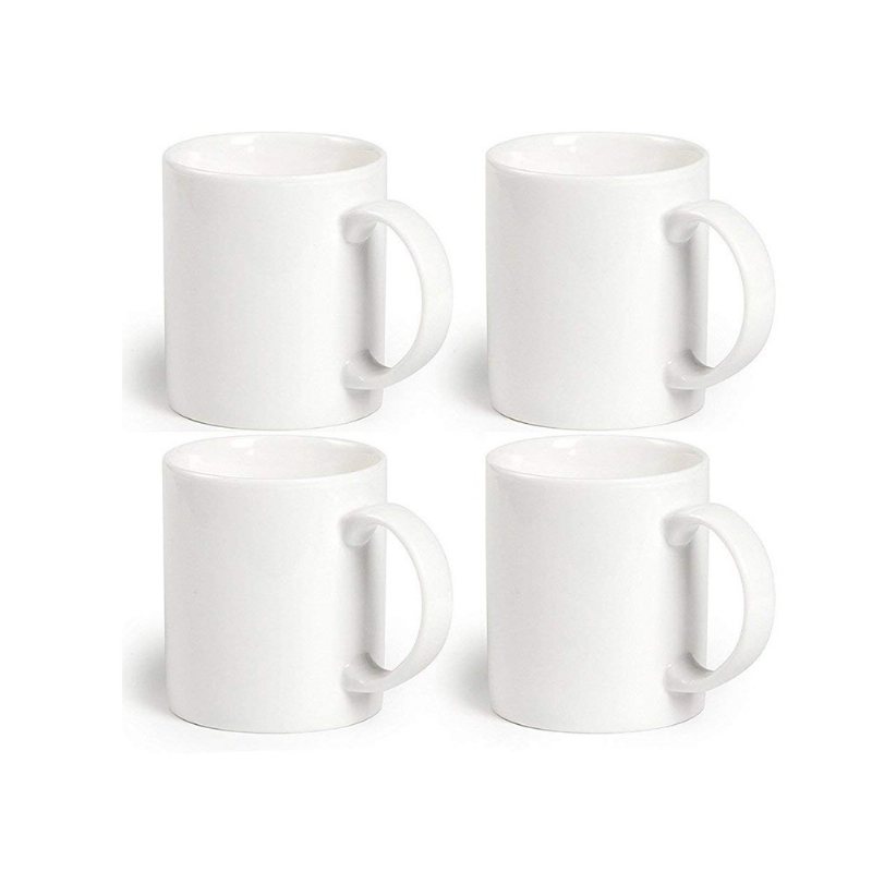 Klasyczne Kubki Do Kawy 12 Uncji Idealny Ceramiczny Kubek Do Herbaty Biały Zestaw 4 Sztuk