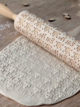 Nadruk Czaszki Wałek Do Ciasta Drewniany Rzeźbiony Wytłoczony Do Pieczenie Ciasteczek Kremówka Do