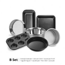 Premium Nonstick Zestaw Do Pieczenia 7 Sztuk Food Grade Można Myć W Zmywarce Naczynia Kuchenne Ze Stali Węglowej Niezbędne Do Użytku Domowego