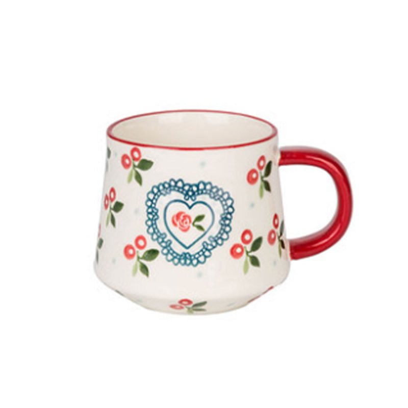 Śliczny Delikatny Elegancki Kubek Ceramiczny Z Wzorem Wiśni O Dużej Pojemności Podszkliwny Wody Do Użytku Domowego