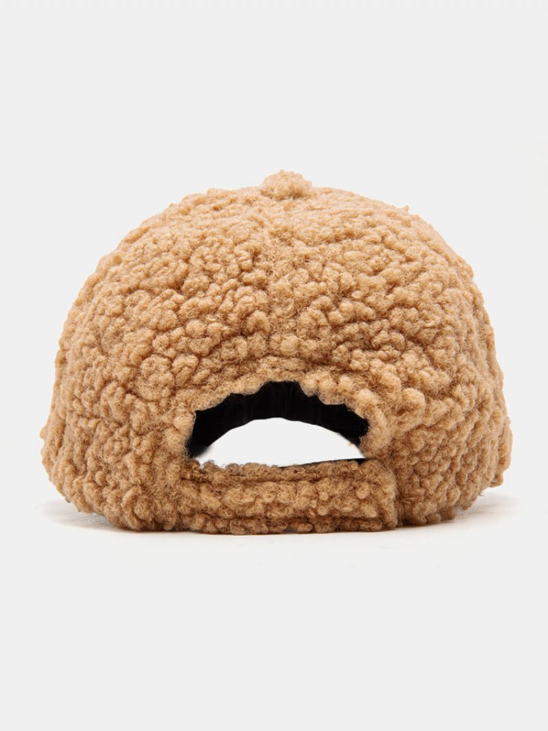 Czapka Z Daszkiem Unisex Z Owczej Wełny Pluszowa Pogrubiona Haftowana Na Wszystkie Mecze