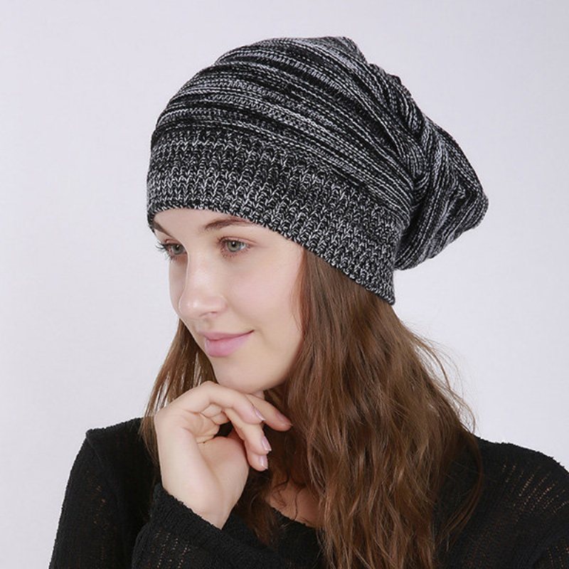 Damska Czapka Typu Beanie Z Solidnym Paskiem I Dzianiną Skullies. Dorywczo Ochrona Uszu. Wiatroodporna Ciepła Na Zewnątrz