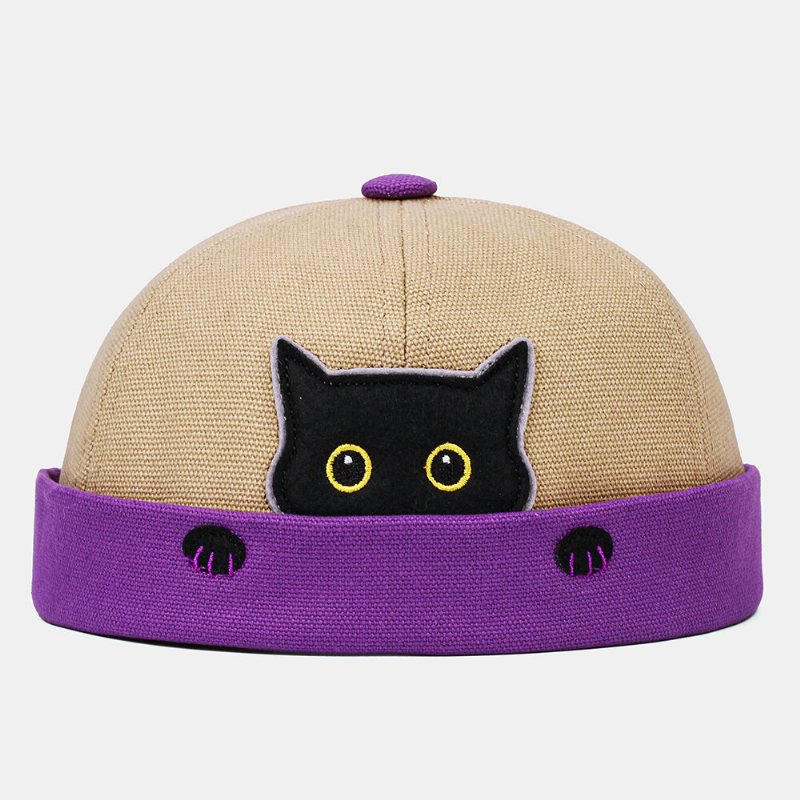 Damska I Męska Czapka Właściciela Street Cat Pattern Melon Cap Innocent Standard Sailor Skull Caps Brimless Hats
