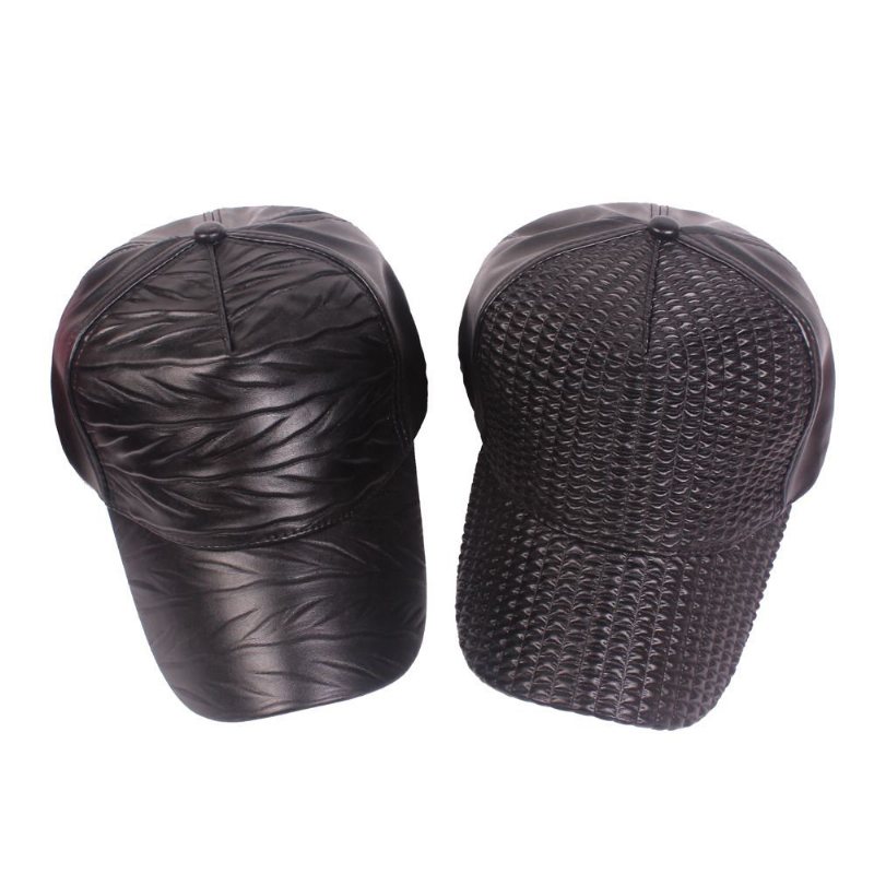 Damska Męska Regulowana Czapka Z Daszkiem W Stylu Retro Ciepła Wiatroodporna Pu Skórzana Z Outdoor Sun Hat