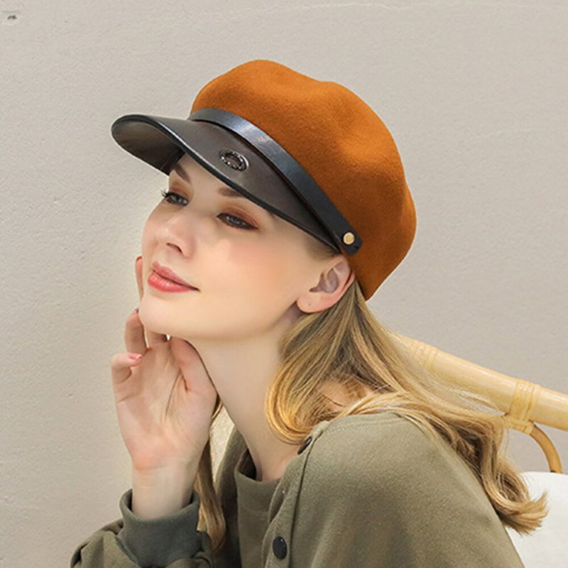 Kapelusze Z Czystej Wełny Kapelusz W Stylu Brytyjskim Ośmiokątny W Beret