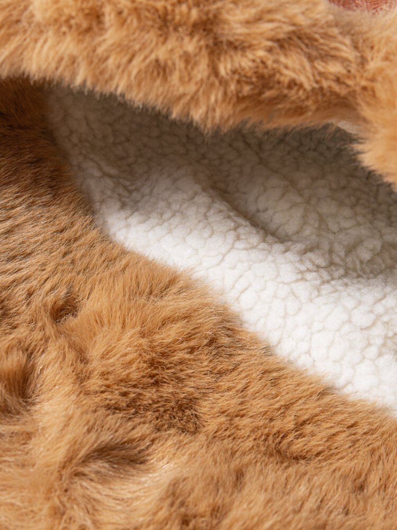 Kobiety Faux Fur Pluszowe Zagęszczone Szwy W Jednolitym Kolorze Krótkie Rondo Ochrona Słuchu Cały Mecz Ciepły Kapelusz Typu Bucket