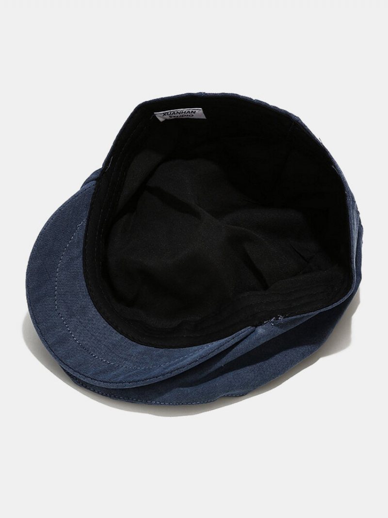 Mężczyźni I Kobiety Bawełna Anti Wear Style Wyszywane Litery Osobowość Płaski Kapelusz Beret Do Przodu