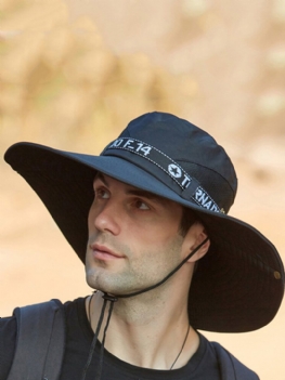 Męski Kapelusz Typu Bucket Outdoor Fishing Hat Wspinaczka Mesh Oddychająca Czapka Przeciwsłoneczna Ponadgabarytowe Rondo Ze Sznurkiem