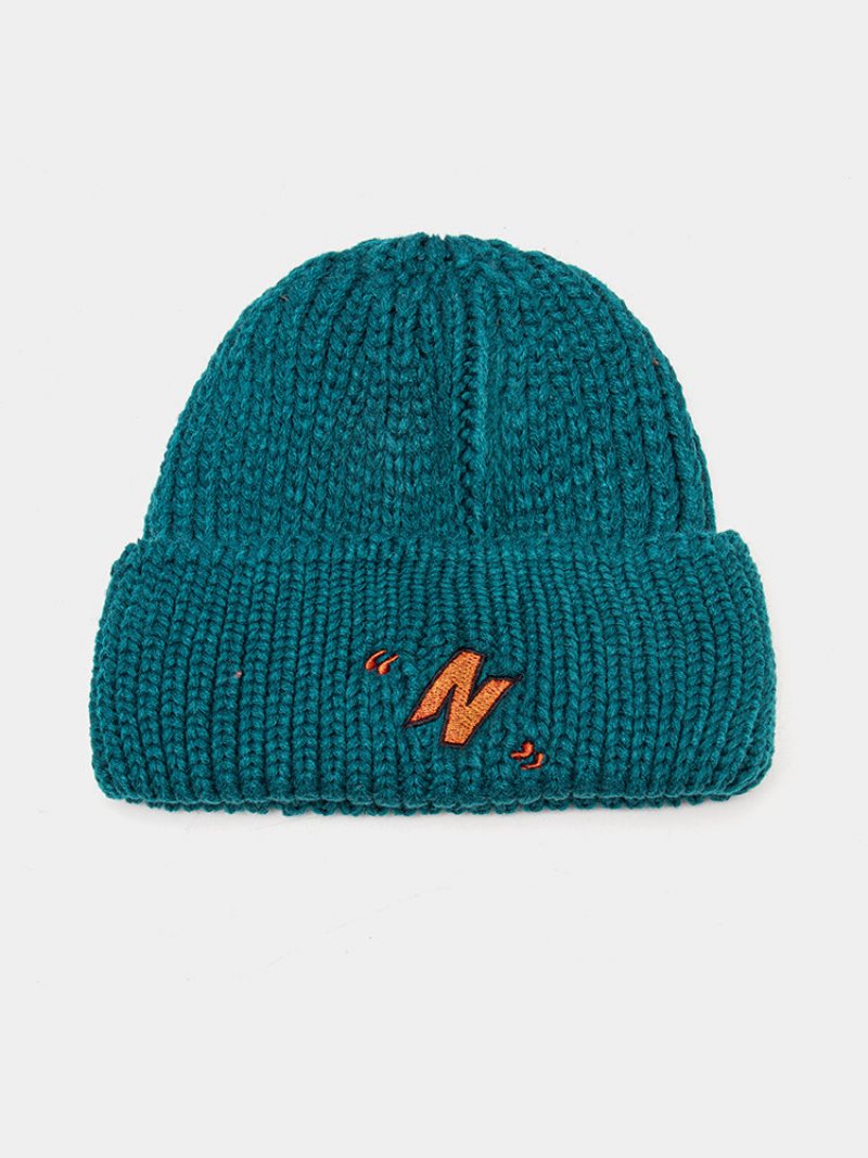 Unisex Akrylowa Dzianina Jednolity Kolor Wyszywane Litery Cały Mecz Ciepło Brimless Beanie Landlord Cap Skull Cap