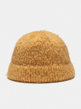 Unisex Alpaca Dzianinowa Jednolita Kolorowa Ciepła Czapka Beanie Bez Rękawów Na Zewnątrz