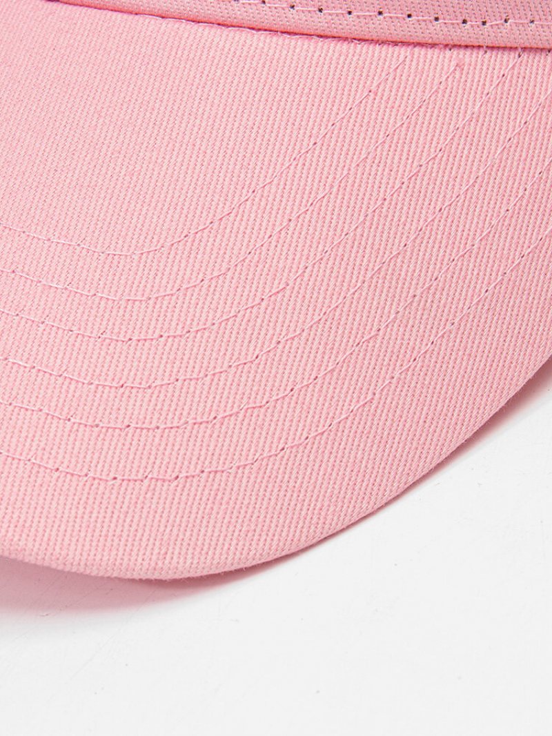 Unisex Bawełniany Jednolity Kolor Geometryczny Wzór Haftu Moda All-mecz Czapka Z Daszkiem