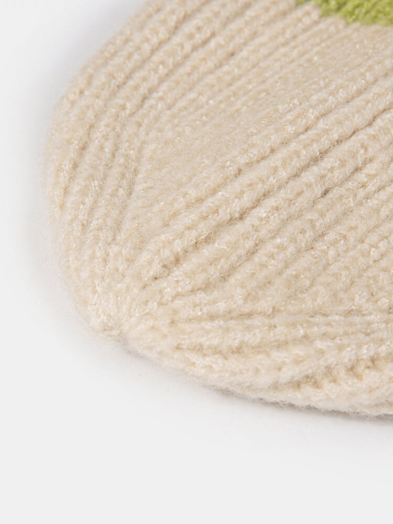 Unisex Dzianina Kolor Kontrastowe Paski Jesień Zima Proste Ciepło Bez Brimless Beanie Landlord Czapka Z Czaszkami