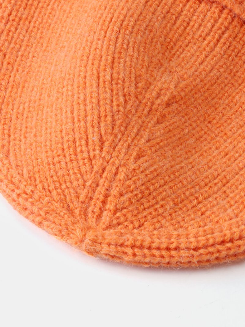 Unisex Dzianinowa Czapka Typu Beanie W Jednolitym Kolorze Z Haftem W Literę C Na Wszystkie Mecze