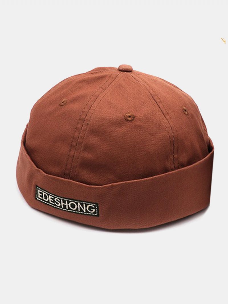 Unisex Haft Jednolity Kolor Outdoor Brimless Beanie Landlord Cap Skull Cap