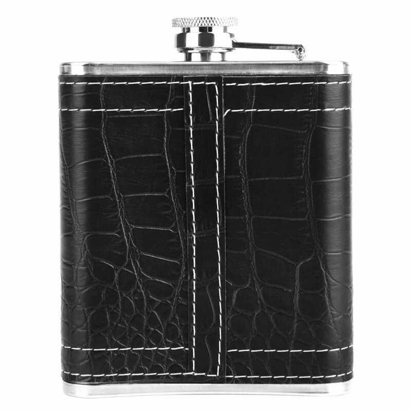 7 Uncji Przenośna Piersiówka Ze Stali Nierdzewnej Flagon Whisky Dzbanek Do Wina Skórzana Pokrywa Butelka Travel Drinkware Kieliszek Do
