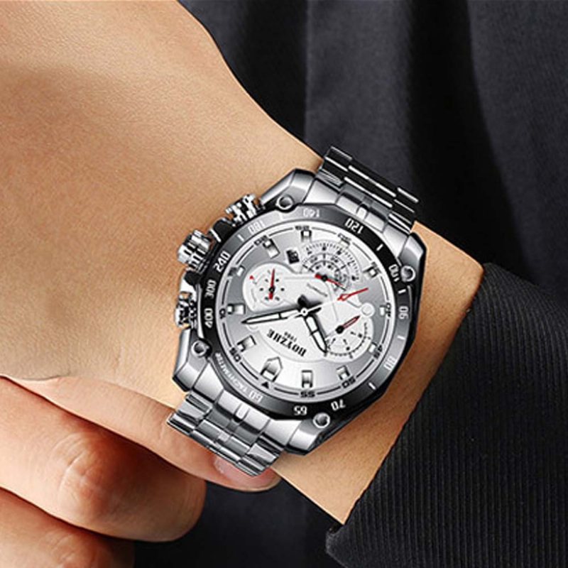 Automatyczny Zegarek Mechaniczny Dla Biznesmena Watchband Ze Stali Nierdzewnej Modny Wodoodporny Sportowy Na Rękę