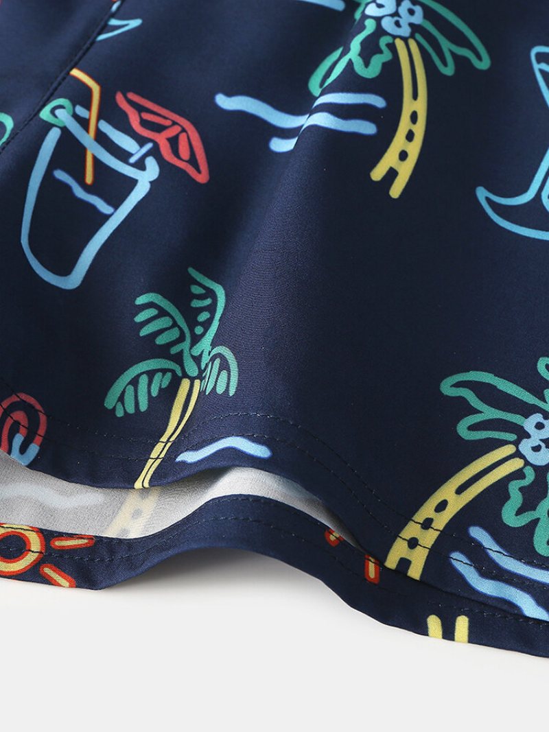 Hawaje Graffiti Pattern Swim Trunks Sznurek Szybkoschnące Szorty Planszowe Dla Mężczyzn